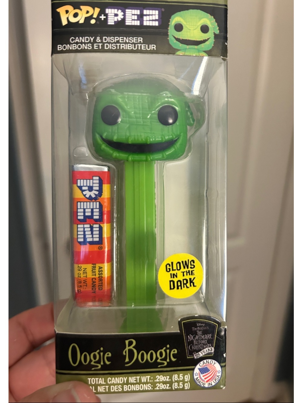 PEZ Oogie Boogie Candy Dispenser - Green (Glow in the Dark) FUNKO exclusive